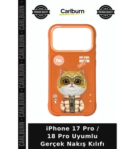 iPhone 17 Pro / 18 Pro Uyumlu Gerçek Nakış Kılıfı Stil Sahibi Nakışlı Kapak Renkli Aksesuar