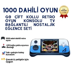 G9 Çift 1000 Oyunlu Retro Konsol Çift Kollu Nostaljik Oyunlu