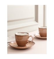 Ramona 2 Kişilik Kahve Fincan Takımı - Pudra - 90 ml