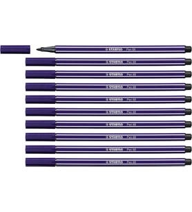 Stabilo Keçe Uçlu Boya Kalemi 1 MM Koyu Mavi Keçeli Kalem (10 Lu Paket) (Karışık)
