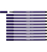 Stabilo Keçe Uçlu Boya Kalemi 1 MM Koyu Mavi Keçeli Kalem (10 Lu Paket) (Karışık)
