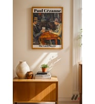 Paul Cezanne Kağıt Oyuncuları, Ahşap Çerçeveli Duvar Tablosu - Sanatsever Hediyesi
