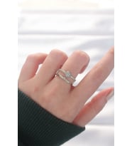 2li Görünümlü Topçuk Model Silver Renk Ayarlanabilir Yüzük (Çok Renkli)