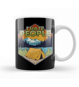 Cute & Funny I Hate People Camping In Nature Pun Kupa Bardak Porselen
