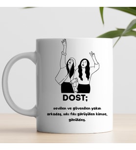 Dostluk Baskılı Kupa Bardak