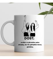 Dostluk Baskılı Kupa Bardak