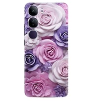Vivo V40 Lite Kılıf Boutique Baskılı Resimli Mor Güller Pcode -029
