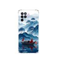 PrintiFy Oppo Reno5lite ile Uyumlu Simya Serisi Sonsuz Akış Tasarımlı Uv Baskılı Köşe Korumalı Antişok Kılıf