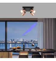 RIOLIGHT MODERN1 BAKIR1 HAREKETLİ1 BAŞLIK SİYAH GÖVDE 4XGU10 LED KARE SPOT AVİZE(AMPÜL DAHİLDİR)