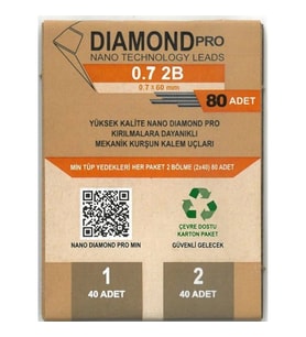 UNİ DIAMOND PRO NANO 80'Lİ MİN 0.7 2B 60mm VERSATİL KALEM UCU - TEKLİ