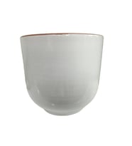 BEYAZ RENK SIRLI , EL YAPIMI TOMBUL TOPRAK SAKSI (33*38 CM)