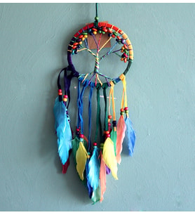 Rüya Kapanı Dream Catcher Hayat Ağacı Model 4 (Çok Renkli)
