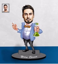 Kişiye Özel Öğretmen Karikatürlü Ahşap Biblo Bay-18-Eco
