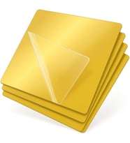 Adet Kendinden Yapışkanlı Pleksi Ayna Levha, Kırılmaz Akrilik Duvar Aynası, Dekoratif ve Modern Yapıştırmalı Panel, Hafif Parlak Pleksi Duvar Dekoru, Ev ve Ofis (4, Gold, 5x5)