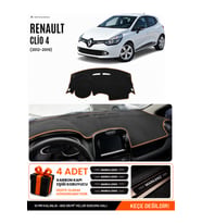 RENAULT CLIO 4 (2012-2019) Uyumlu Torpido Örtüsü Torpido Kılıfı - Siyah Kahverengi