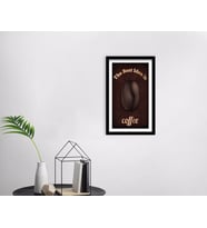 BK Home Coffee Tasarımlı Dekoratif Ahşap Siyah Çerçeveli Tablo-7