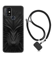 INFINIX Hot 8 9 10 11S Hot 10 Play 10T Kılıf Boyun Askılı Silikon Black Fox 1325