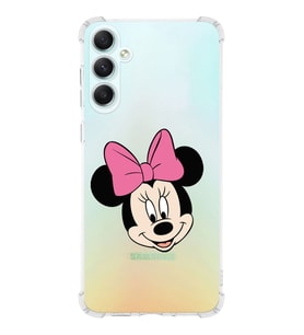 Samsung Galaxy A34 Uyumlu Köşe Korumalı Antişok Kapak Minnie Mouse Tasarımlı Şeffaf Silikon Kılıf