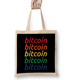Bitcoin Rainbow Repetition Colour Logo Bez Çanta Uzun Saplı