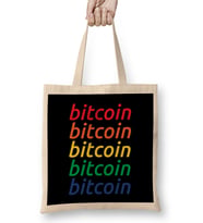 Bitcoin Rainbow Repetition Colour Logo Bez Çanta Uzun Saplı