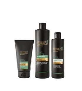 Avon Advance Techniques Yağlı Saçlar için Şampuan Saç Kremi ve Scrub Paketi