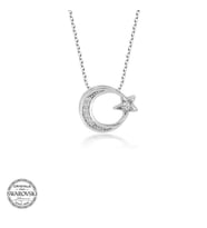 Swarovski Taşlı Gümüş Ayyıldız Bayan Kolye