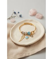 Baykuş Model Gold Renk Charmlı Bileklik TJ-BB8681