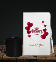 Sevgililer Gününe Özel Defter Kalem & Siyah Varil Kupa Hediye Seti 20