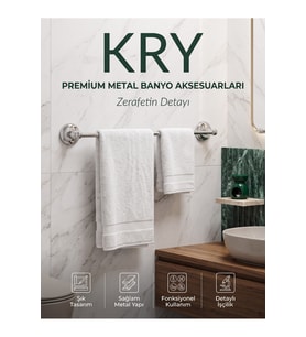Duvar Tipi Metal Havlu Askılığı Banyo Mutfak Organizer