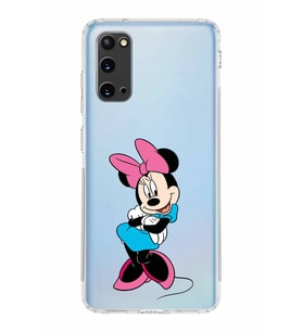 Samsung Galaxy S20  Kamera Korumalı Kapak Minnie Mouse Tasarımlı  Şeffaf  Kılıf