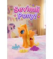 Sevimli Kanatlı Pony Oyuncak Seti - Taranabilir Saçlı Aksesuarlı At Figür