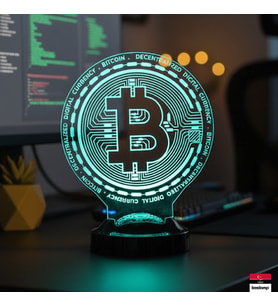 Bitcoin Temalı 3D LED Lamba  Kripto Para Tutkunlarına Özel Hediye - LoveLamp