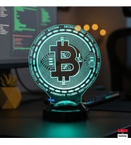 Bitcoin Temalı 3D LED Lamba  Kripto Para Tutkunlarına Özel Hediye - LoveLamp