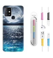 INFINIX Hot 8 9 10 11S Hot 10 Play 10T Kılıf Kablo Koruma Spiral Silikon Great Moon 1301