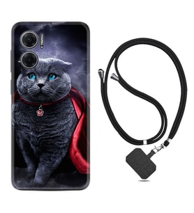 Xiaomi Redmi Note 11E Kılıf Silikon Boyun Askılı İpli Desenli Silikon Super Cat 1666