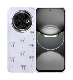 Coverzone Tecno Spark 30C ile uyumlu K?l?f Airbag K�?eli 2mm Kamera �?k?nt? Korumal? Simli ?effaf Bask?l? Z-Kutup Kapak Fiyonk