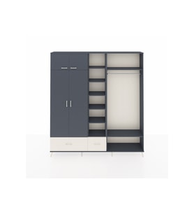 Arges Dolap 12 Raflı 2 Çekmeceli 2 Askılı 220x30x243 Antrasit-Antrasit/Aytaşı