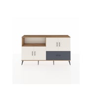 Arges Konsol 4 Raflı Tek Çekmeceli 4 Kapaklı 176x30x99 Çam-Aytaşı/Antrasit