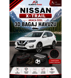 Nissan X-Trail 7 Koltuk 2022 - 2026 Araca Özel 3D Bagaj Havuzu