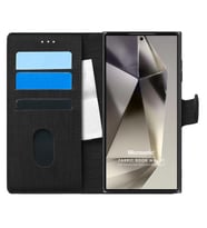 Microsonic Samsung Galaxy S24 Ultra Kılıf Fabric Book Wallet Siyah (Siyah)