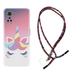 General Mobile GM 21 Pro GM 22 Pro Plus Kılıf Boyun Asklı Rasta Silikon Sweety Unicorn 1737