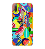 PrintiFy General Mobile GM 10 ile Uyumlu 1mm Slim Fit Retro Colors 6 Baskılı Şeffaf  Kılıf