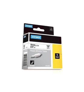 Dymo Rhinopro Isıyla Küçülen Şerit 19 mm x 1,5 metre Beyaz/Siyah 18057