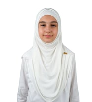 Pratik Hazır Geçmeli Boneli Çocuk Şal Beyaz