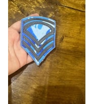 10X7 CM ÜTÜ İLE YAPIŞAN MAVİ APOLET ARMA DİKİŞ GİYİM APLİKE