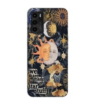 Oppo A55 Uyumlu Güneş ve Ay Desenli Şeffaf Telefon Kılıfı