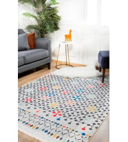 Dijital Kaymaz Yıkanabilir Beyaz Geometrik Salon Halısı Mutfak Halısı Koridor Halısı Yolluk HLN1149