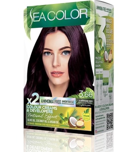 Sea Color Amonyaksız, Vegan, Doğal, Besleyici Kalıcı Saç Boyası%100 Beyaz Kapama (1 Paket 2 X 50 Ml