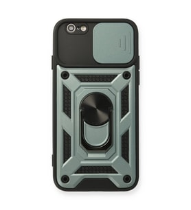 Apple İphone 6 Kılıf Pars Lens Yüzüklü Silikon - Yeşil