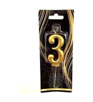 3 Yaş Gold Rakam Mum M176